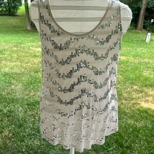 ❤️Rue21 Silver Sequin Tank Top